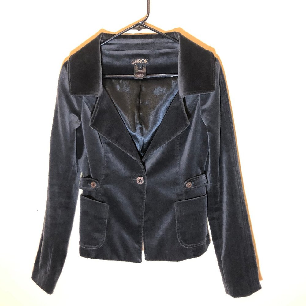 LaRok Chocolate Brown Velvet Blazer Style Coat S